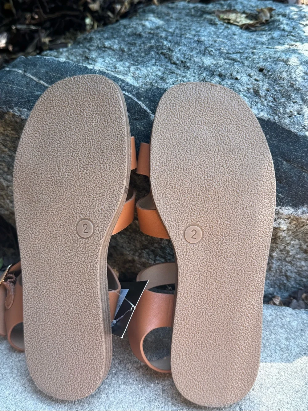 Classic Tan Kids Sandals with Buckle Strap Sz 2 NWT